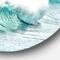 Designart - Massive Blue Waves Breaking Beach' Seashore Metal Circle Wall Art